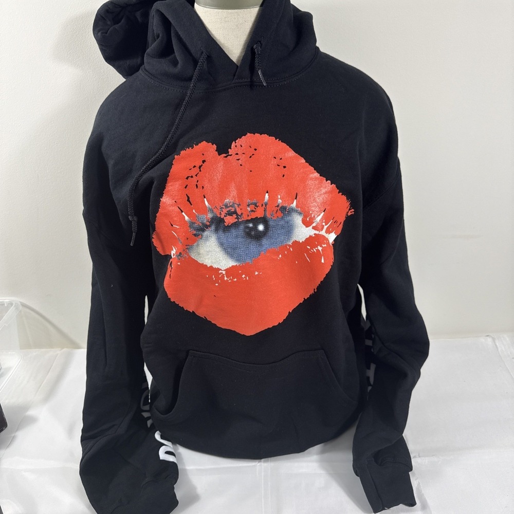 The Kid Laroi End Of The World US Tour 2022 Hoodie Adult Lips Size Large New BLK